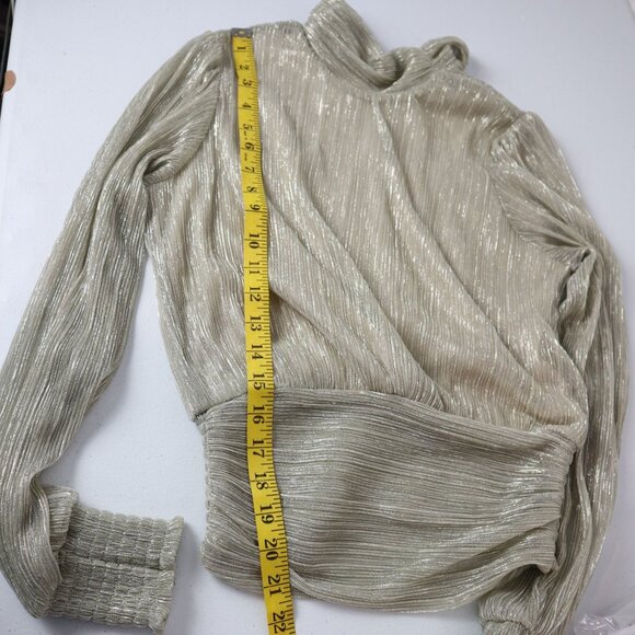 Bailey 44 Gold Silver Metallic Blouse XS - Picture 12 of 13
